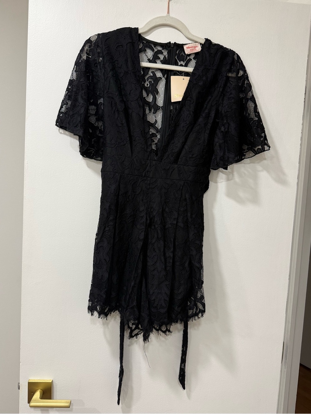 Showpo Black Lace V-Neck Romper